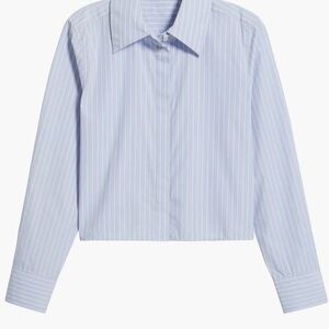 Frame Denim Light Blue Striped Women's Top